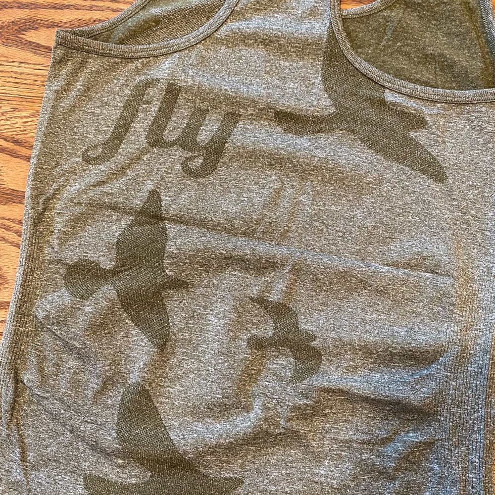 oiselle Olive Green Camouflage Racerback Tank Top - Picture 5 of 5